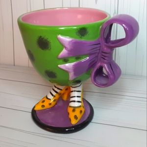 Appletree Babs Mug Green Polka Dot with Bow